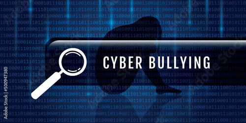 cyber bullying sad girl silhouette on blue background