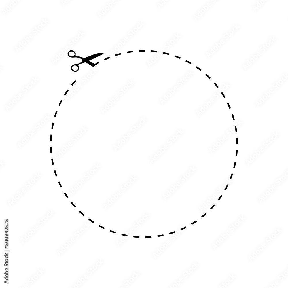 Scissors cut line circle icon isolated on white background. Vector EPS 10 Scissors cut line circle icon isolated on white background. Vector EPS 10