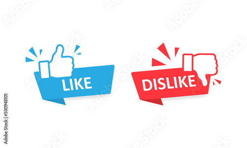 Like and dislike icons symbol set with thumb up and down. Vector EPS 10