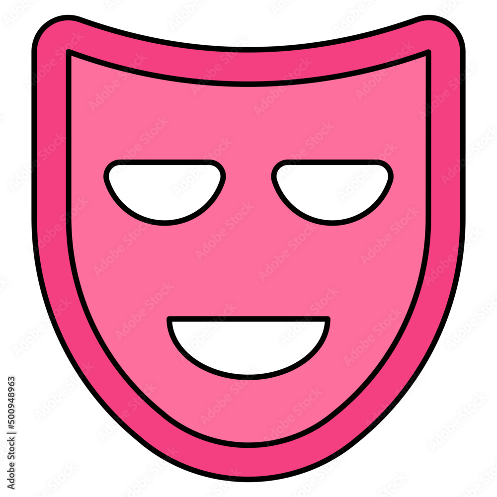 Fototapeta premium Happy face mask, theater mask icon