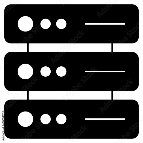 An icon design of data server rack