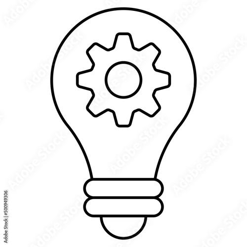 A linear design icon of idea generation
