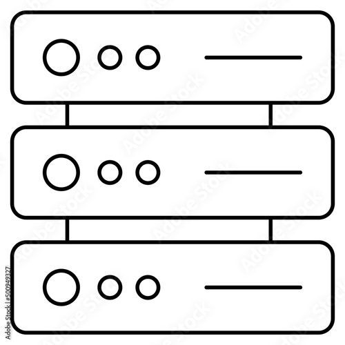 An icon design of data server rack