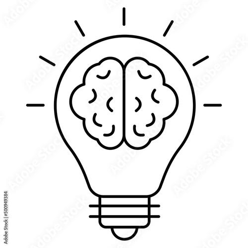 A linear design icon of brainstorming