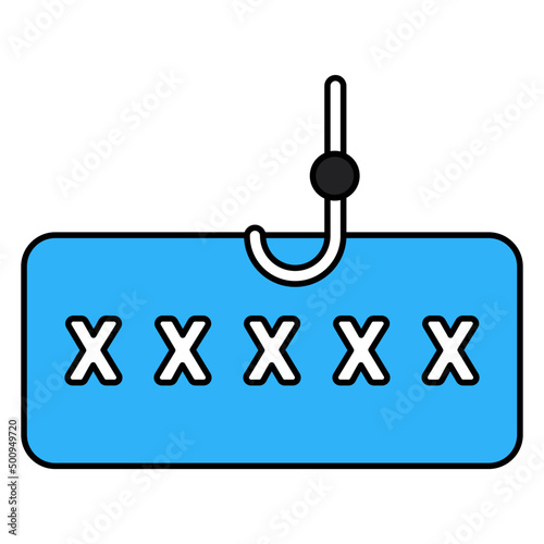 An editable design icon of password phishing
