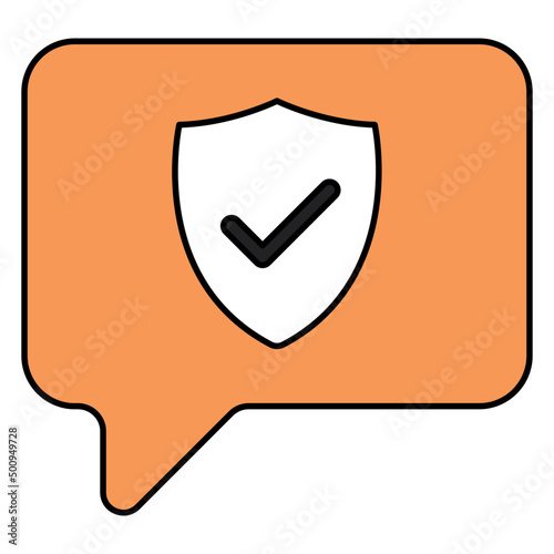 Conceptual flat design icon of encrypted message