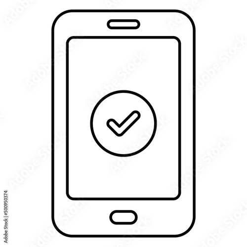 An icon design of verified mobile phone