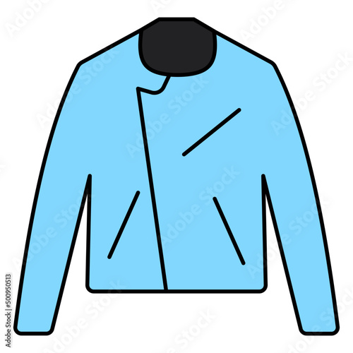 Icon of jacket in flat design