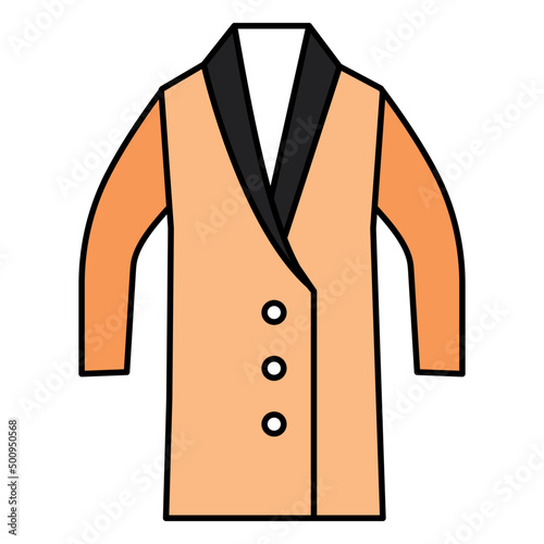 Long coat icon, editable vector 