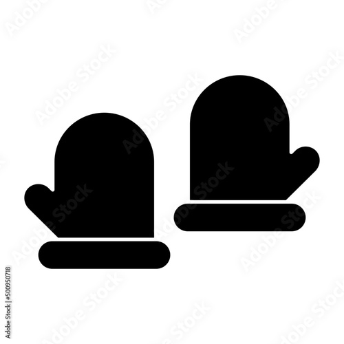 Winter hand covering accessory icon, gloves vector