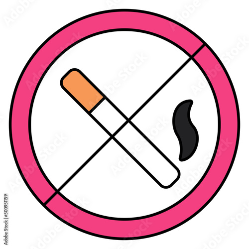 A perfect design icon of smoking ban