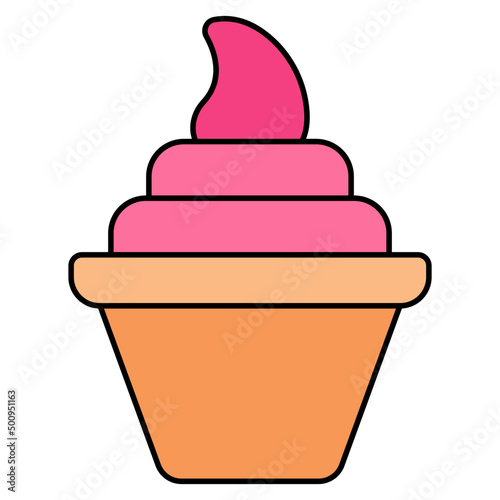 A yummy icon of ice cream cup