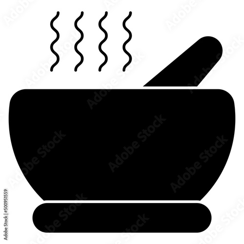 An editable design icon of pestle mortar