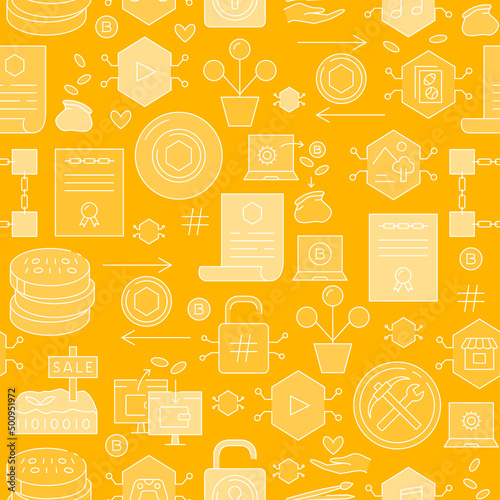 Non fungible token concept seamless pattern