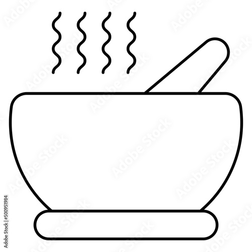 An editable design icon of pestle mortar