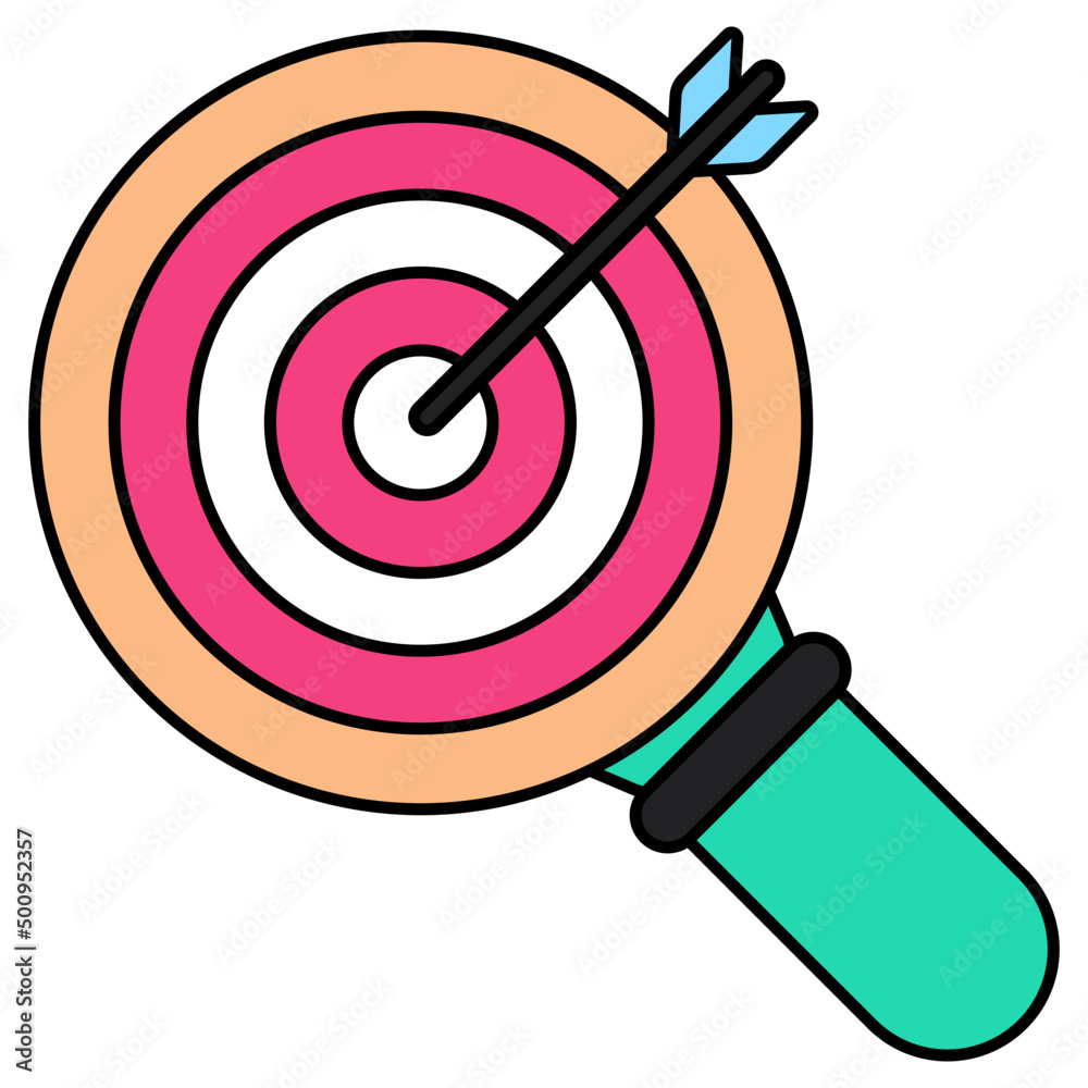 An editable design icon of search target An editable design icon of search target