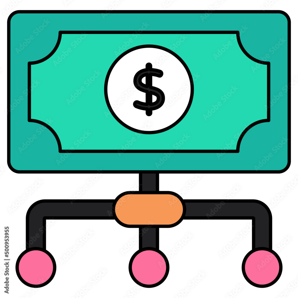 Trendy vector design of dollar network Trendy vector design of dollar network