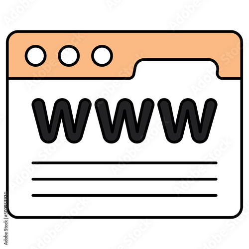WWw icon in flat design
