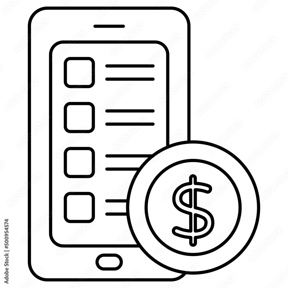 Editable design icon of mobile list Editable design icon of mobile list