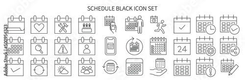 Icon set related to schedules and plans