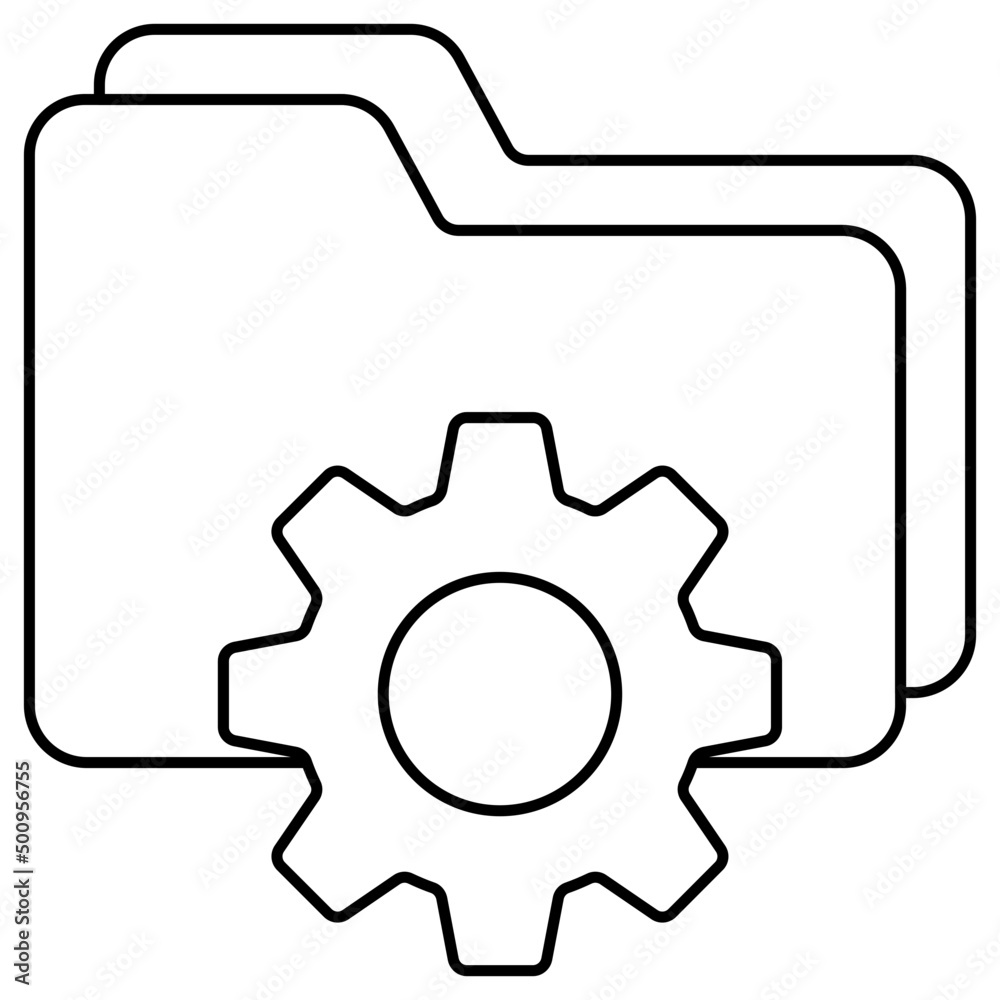 Conceptual linear design icon of folder management Conceptual linear design icon of folder management