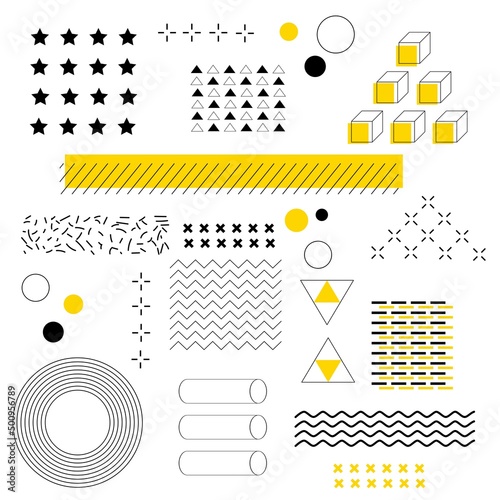 Set of vector geometric shapes. Abstract elements