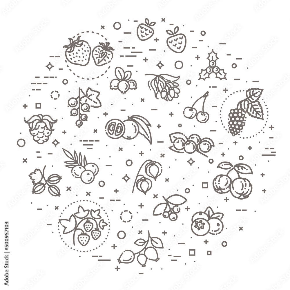 Berries banner. illustration Berries banner. illustration
