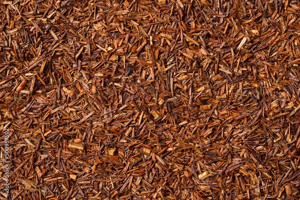 Rooibos tea on white background. Top view. Close up. High resolution Rooibos tea on white background. Top view. Close up. High resolution