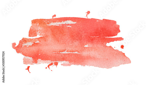 Εκτύπωση καμβά Colorful red watercolor stain with aquarelle paint blotch for Valentine day