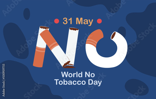 World No Tobacco Day Concept, Typography Design, Vector, Illustration
