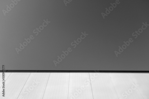 Commercial warehouse aluminium wall and roof against sky. Black and white © pavelalexeev