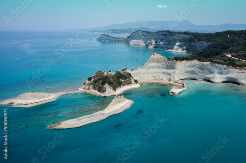 sheer white cliffs of Cape Drastis near Peroulades