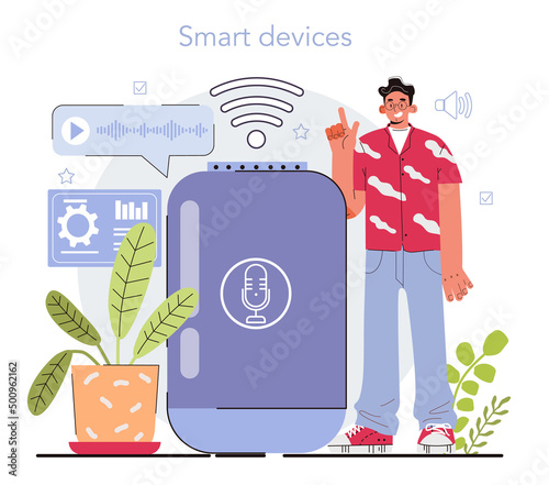 Internet of things development. Idea of smart wireless electronics.