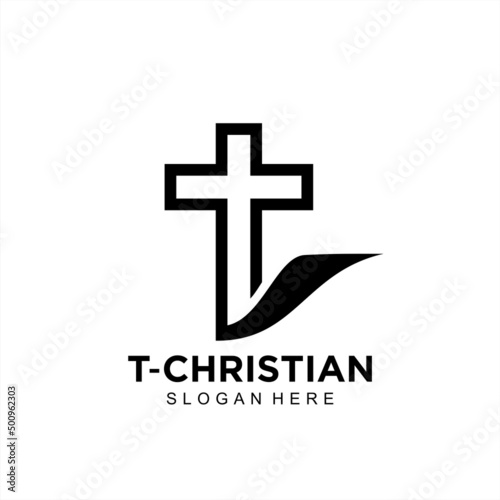 Cross logo or icon design for christian community