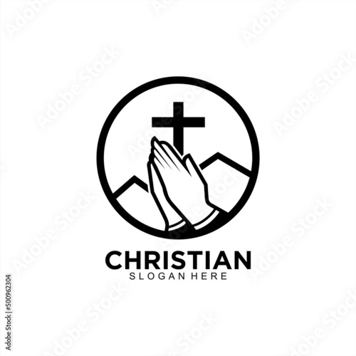 Cross logo or icon design for christian community