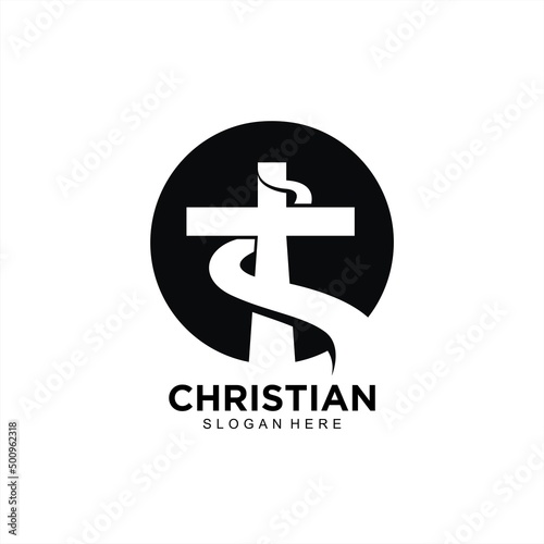 Cross logo or icon design for christian community