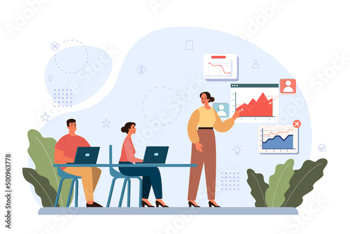 Business development illustration. Idea of strategy and success in partnership