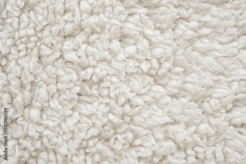 Canvas Print White fluffy fur fabric wool texture background