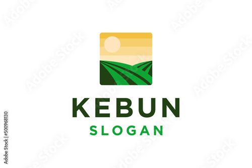 Farm logo template for agriculture company vector illustration.