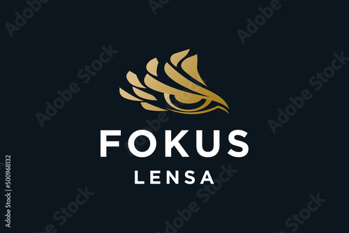 Eye owl logo template for software or technology company logo design vector illustration.