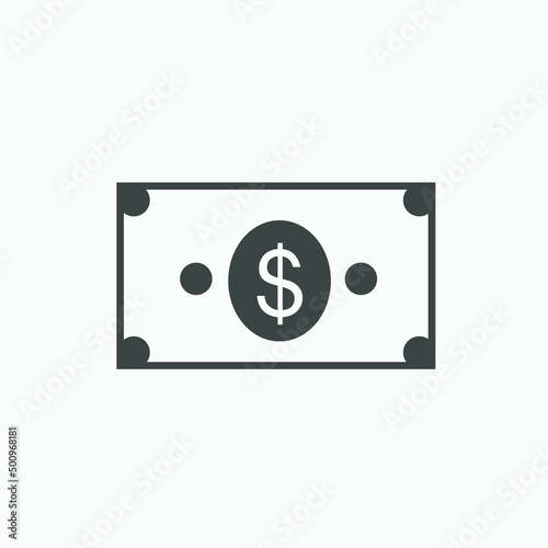 Dollar banknote icon vector isolated. currency, usd, cash symbol	