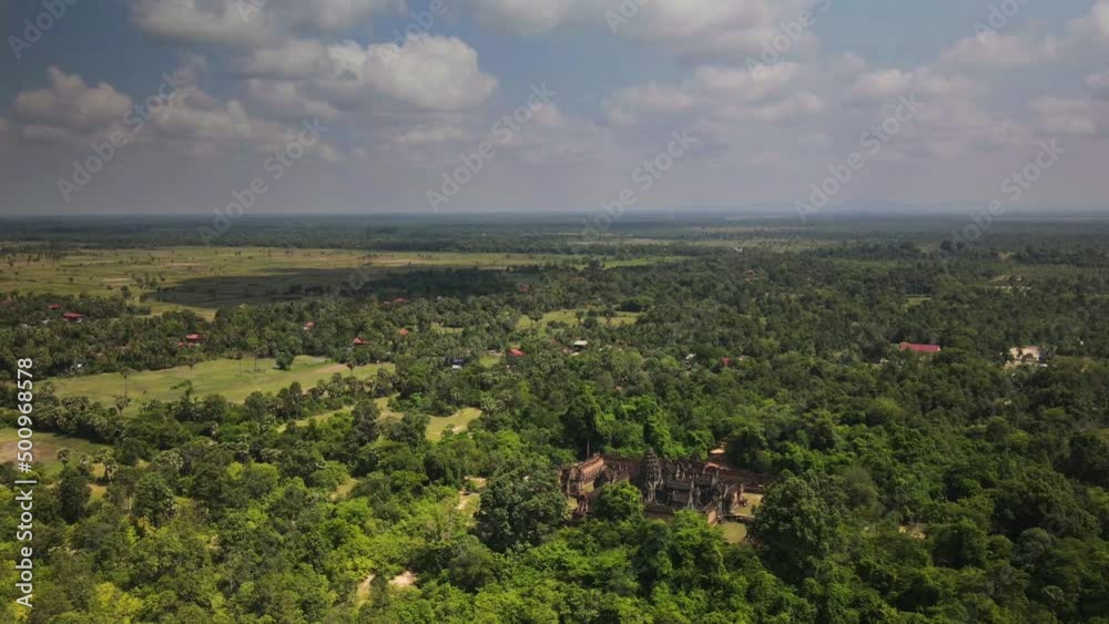Angkor temple, Banteay Samre, Cambodia. aerial drone hyper lapse footage. Angkor temple, Banteay Samre, Cambodia. aerial drone hyper lapse footage.