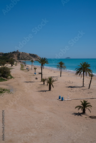 Fototapeta Naklejka Na Ścianę i Meble -  Playa El Paraiso near Villajoyosa Alicante Spain also known as Paradise beach bordered to the north by Cala la Mallaeta