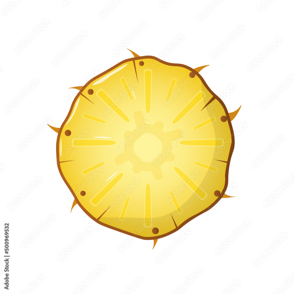 Vector illustration of pineapple ring isolated on white background
