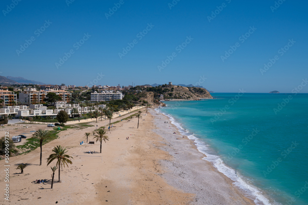 Playa El Paraiso near Villajoyosa Alicante Spain also known as Paradise beach bordered to the north by Cala la Mallaeta and to the south by Bon Nou