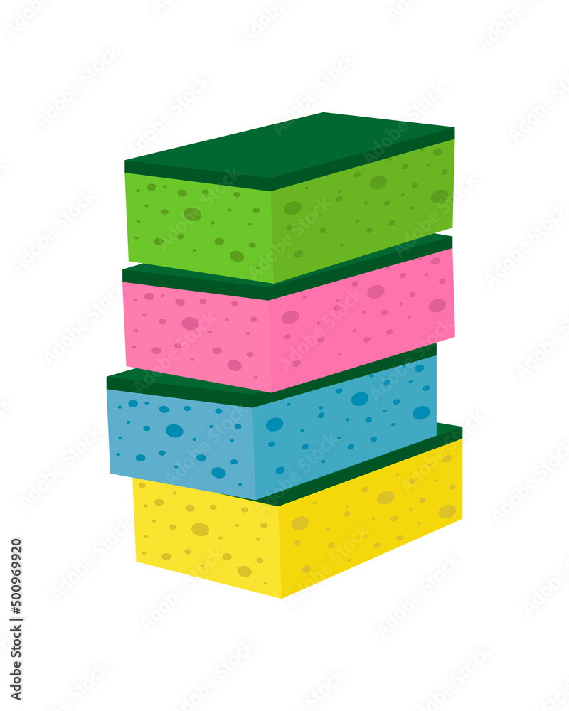 icon of sponges for washing dishes isolated on a white background