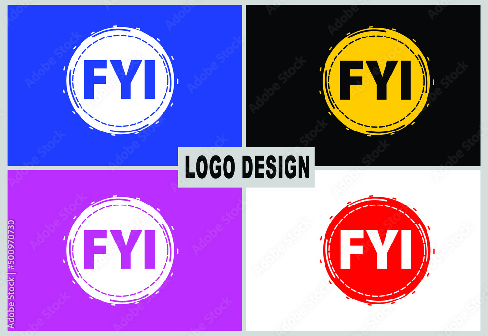 FYI letter new logo and icon design template