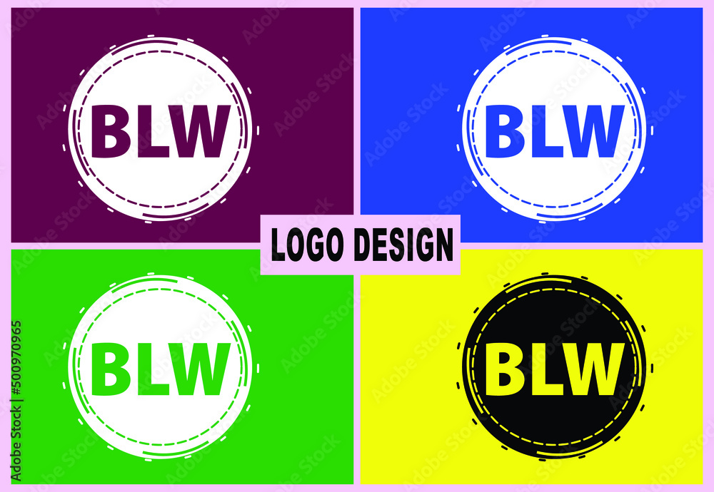 BLW letter new logo and icon design template