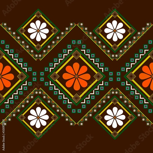 Ethnic geometric folk ornament. Tribal ethnic vector texture. Seamless striped pattern in Aztec style. Tribal embroidered figure. Indian, Scandinavian, Gypsy, Mexican, folk patterns.