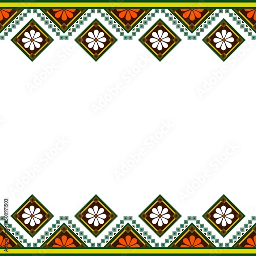 Ethnic geometric folk ornament. Tribal ethnic vector texture. Seamless striped pattern in Aztec style. Tribal embroidered figure. Indian, Scandinavian, Gypsy, Mexican, folk patterns.